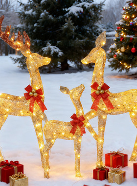 Christmas Deer Iron Jewelry Led Luminous Elk Ornaments Holid