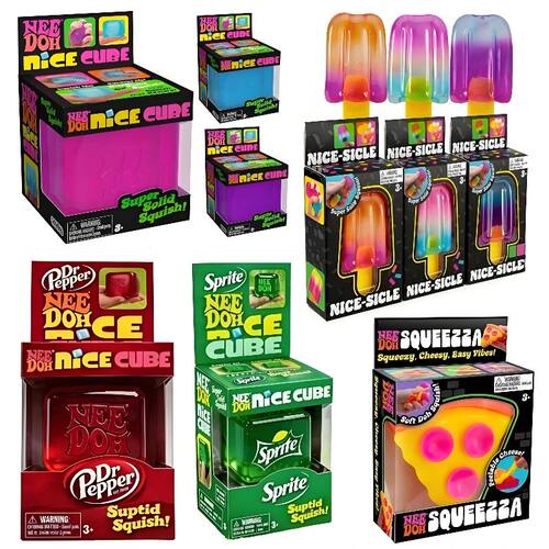 Trending Nee Doh Jellyfish & Cube Squish Toy, Soft Jelly Squ