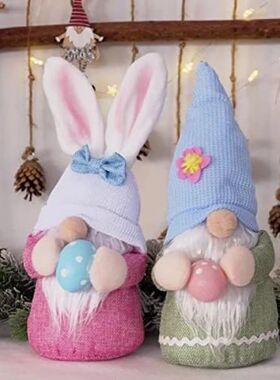 Easter Decorations,Easter Plush Bunny Gnomes, Spring Easter
