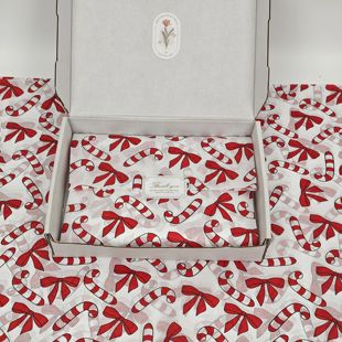 Red Christmas Bamboo Bow Pattern Tissue Paper, Santa Claus,