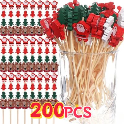 Drink Fruit Dessert Food Toothpicks Christmas Party Decor 20