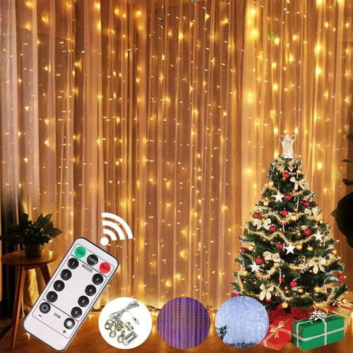 Christmas Lights Curtain Garland Merry Christmas Decorations