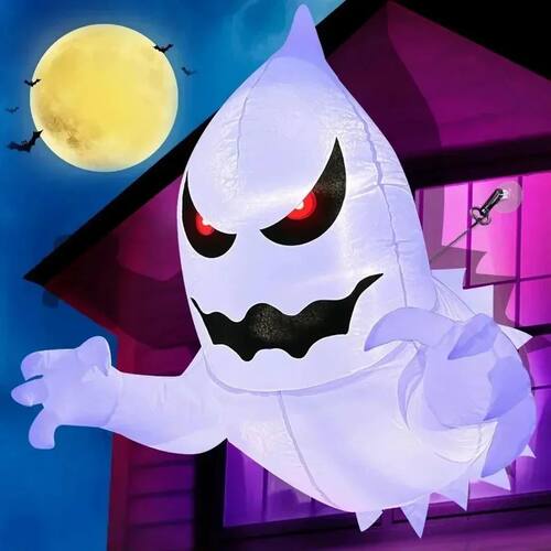 1Pc 1.4m Halloween Ghost Scary Inflatable Giant Blow Up Fold