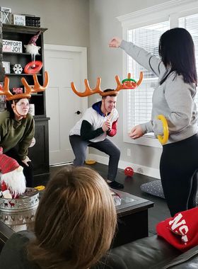 Christmas Inflatable Reindeer Antler Ring Toss Game Antler S