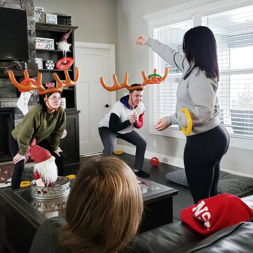 Christmas Inflatable Reindeer Antler Ring Toss Game Antler S