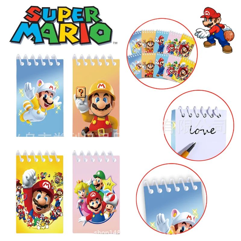 10pcs Super Mario Bros Weekly Planner Notebook Cartoon Mini