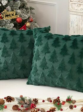Runtow 45x45cm Christmas Tree Pattern Pillow Cases Merry Chr