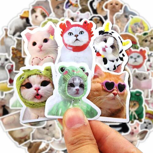 100/500/1000pcs Funny Cat Stickers Cartoon Cute Decals Toy S