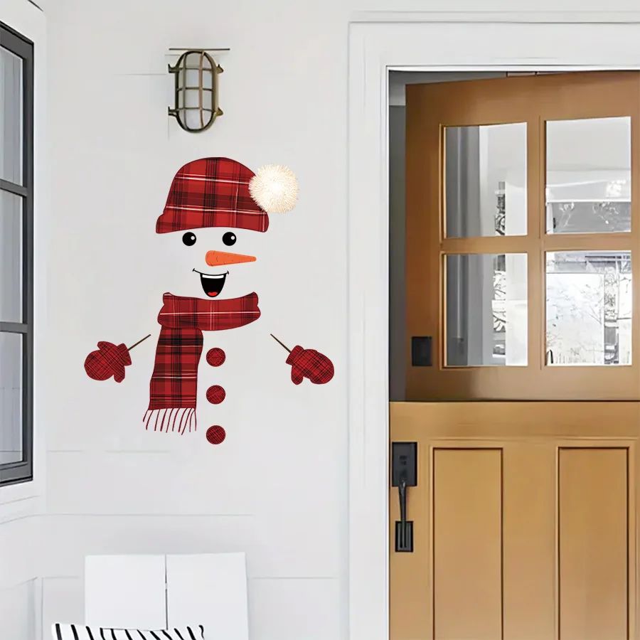 Christmas Snowman Wall Sticker Removable PVC Wall Decal For