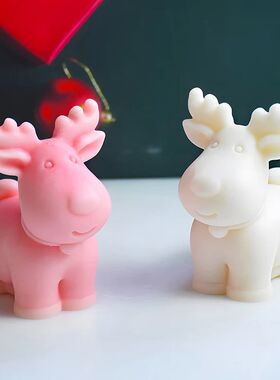 3D Christmas Deer Fragrance Candle Silicone Mold DIY Bell De
