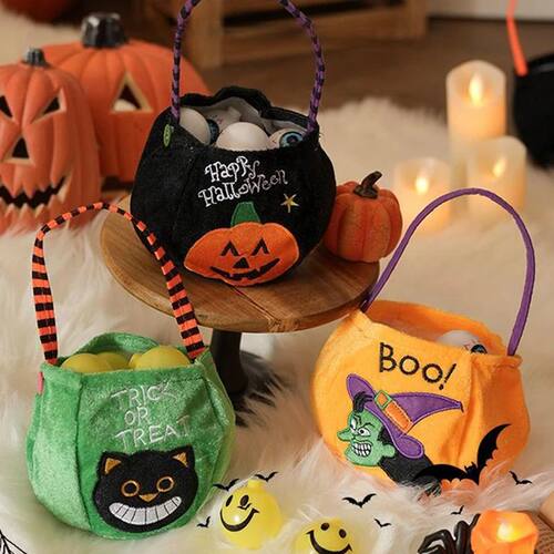 Halloween Party Prank Candy Tote Bag Orange Pumpkin Bag with