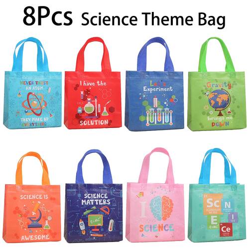 8Pcs Science Laboratory Theme Non-woven Gift Packing Bags DN