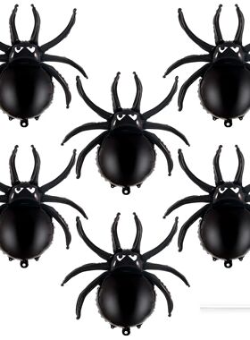 6 PCS 32 Inch Black Spider Aluminum Foil Mylar Balloons Hall