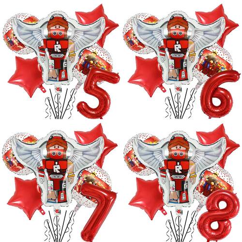 6Pcs ROBLOX Birthday Foil Balloons Set Cartoon Party Decor S