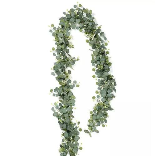 1pc Fake Artificial Eucalyptus Garland Wreath Greenery-Leaf