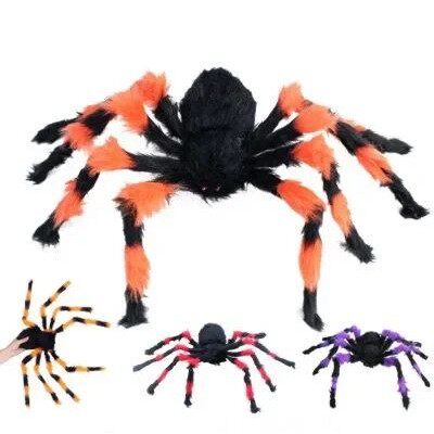 75/150/200cm Halloween Plush Simulation Spider Colorful Blac
