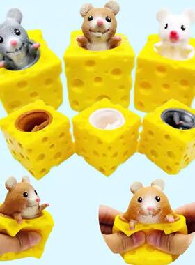 Mouse Squishy Toy Cheese Stress Ball Squishy Rat Squeeze Che