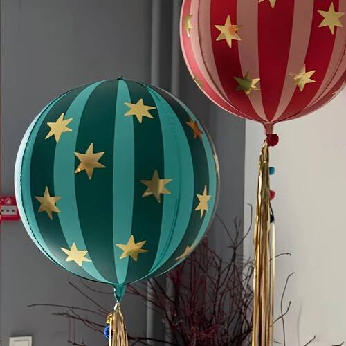 3/6PCS 22inch Striped Star Foil Balloon Home Decoration Ball