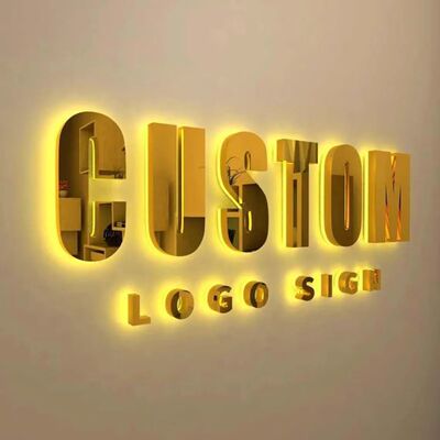 3D Metal Backlit Logo Sign Illuminated Letters For Company O
