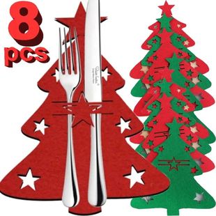 Christmas e Cutlery Holders Felt Fork Knife Pocket Tableware
