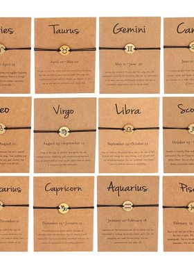 Hot Selling 12 Zodiac Sign Bracelet Stainless Steel Gold Sil