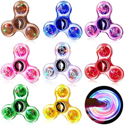 Crystal Luminous LED light Fidget Spinner Hand Top Spinners