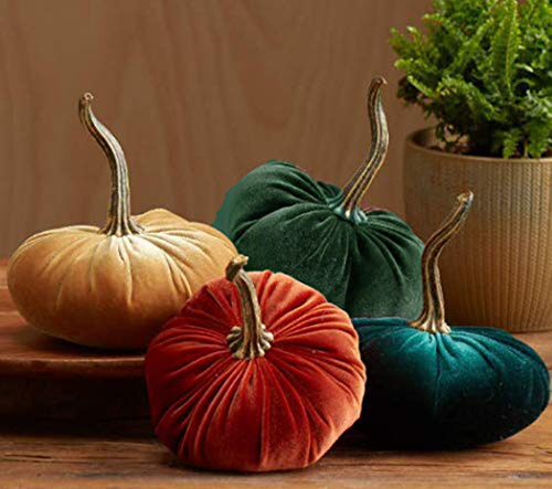 Handmade Velvet Pumpk Decor Super Soft Stuffed Pumpkin with