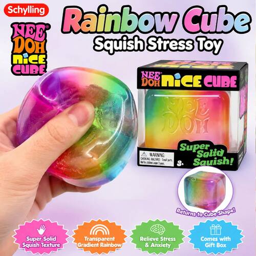 Schylling NeeDoh Rainbow Cube Squishy Blind Box Toy CubeStre
