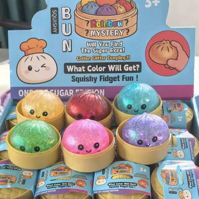 Glitter Dumpling Squishy with Box Dumplings Sensory Steamer