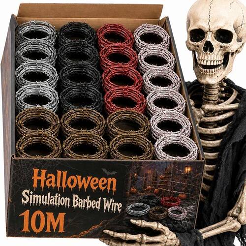 10/2.5M Fake Rusted Silver Barbed Barb Wire Decorations Hall