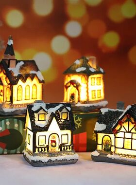 Christmas Decoration House LED Light Xmas Durable Ornaments