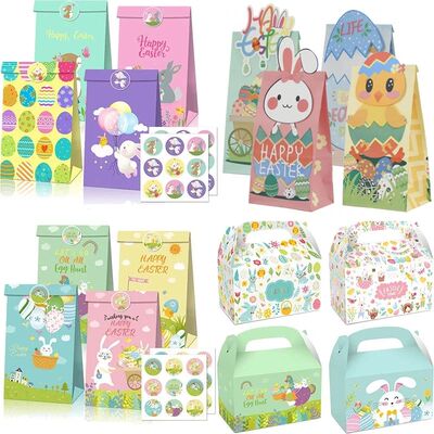 Easter Paper Gift Bags for Kids Bunny Egg Cookie Candy Treat