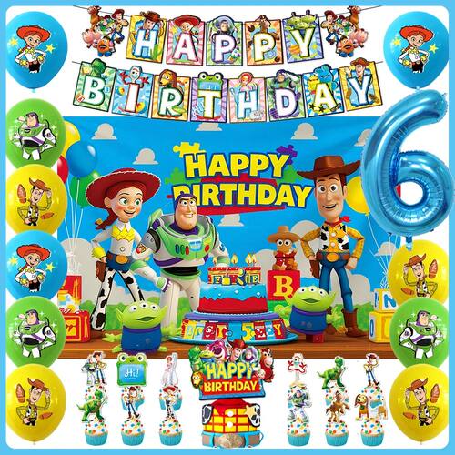 Cartoon Toy Story Kids Birthday Decorations Baby Shower Deco
