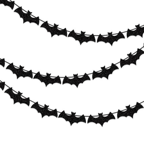 Runtowo 1set Paper Bat Banner ,Halloween Hanging Garland ,Ha