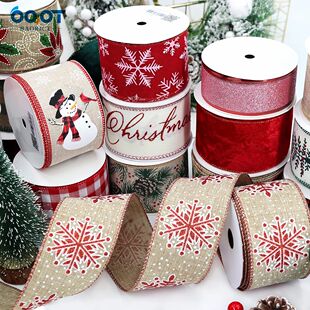 Ribbons 2.5in Dots Wired Wide Edge 10yd Christmas