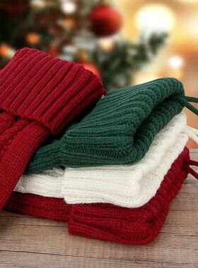 New Knitted Christmas Socking Pendant Rhombic Santa Socks Ch