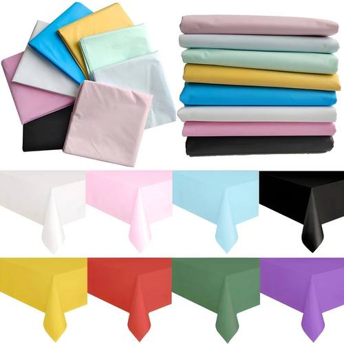 Disposable Tablecloth Pink Blue White Plastic Tablecloths fo