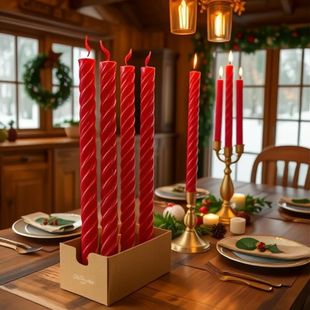 Classic European Threaded Pack Candle Colored New Rod Long