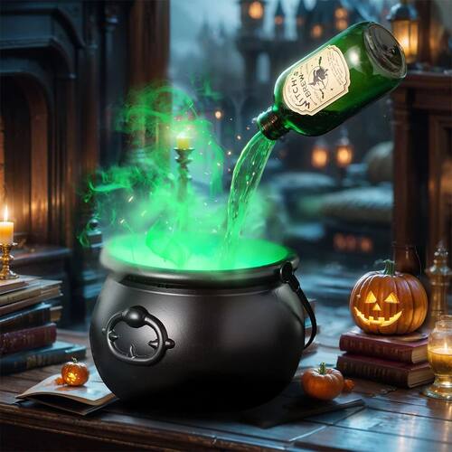Magic Floating Potion Bottles Cauldron with Fog Maker - Hall