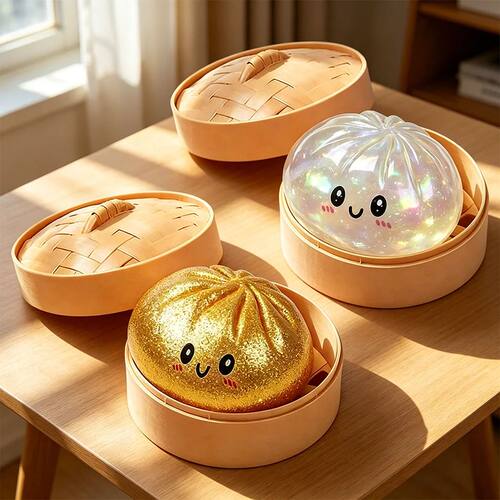 Best Selling Glitter Dumpling Squishy With Box, Stress Relie