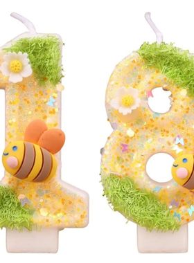 Bee Digital Candle Super Sequin Birthday Cake Plugin Festive