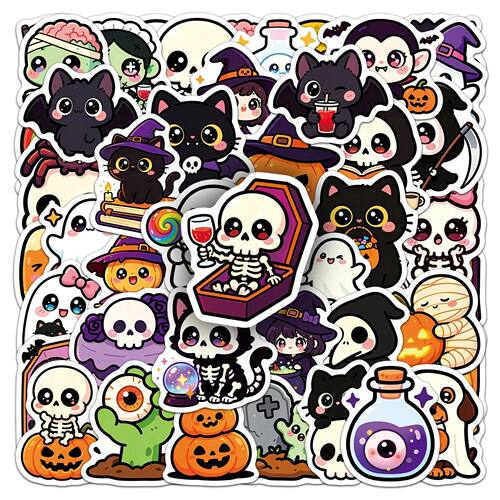 50 Pcs Super Cute Halloween Stickers Cross Border Festival W