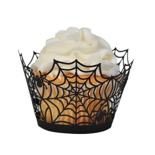24pcs Halloween Cupcake Wrappers,Spider Web Cupcake Wrapper,