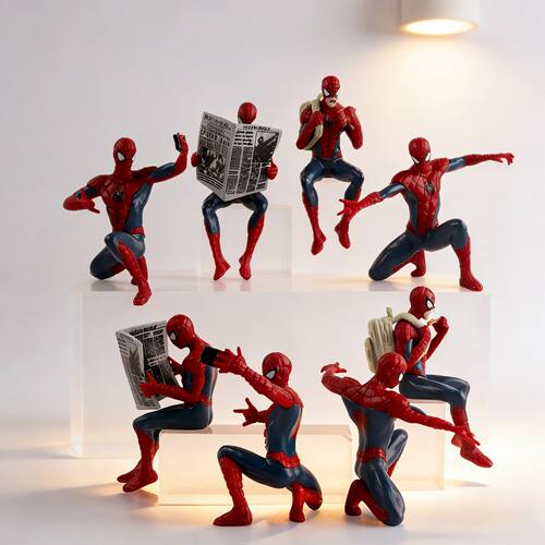 Marvel Spider-Man Action Figure Set 4Pcs Q Version Car Ornam