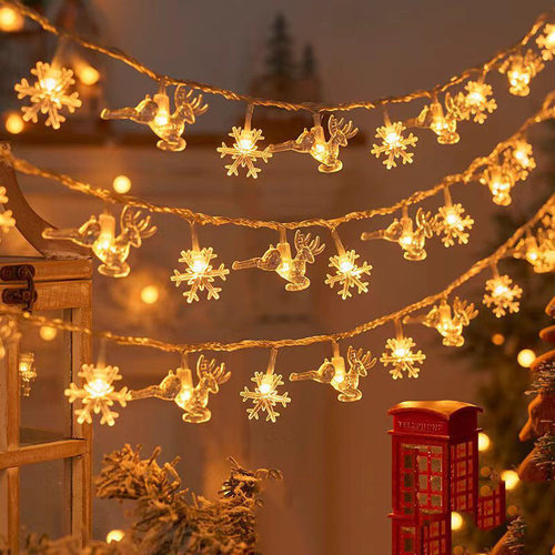 Christmas Led Snowflake Elk Christmas Tree Light String Atmo