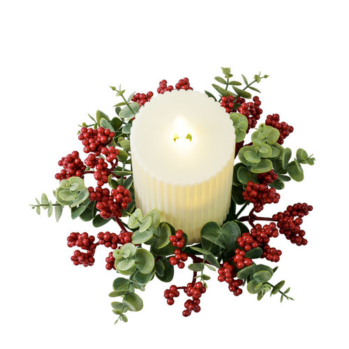 Candle Aromatherapy Candlestick Eucalyptus Wreath Christmas