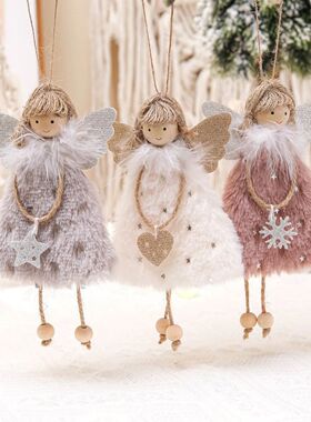 3PCS Christmas Tree Decorations Cute Angel Doll Girl Pendant