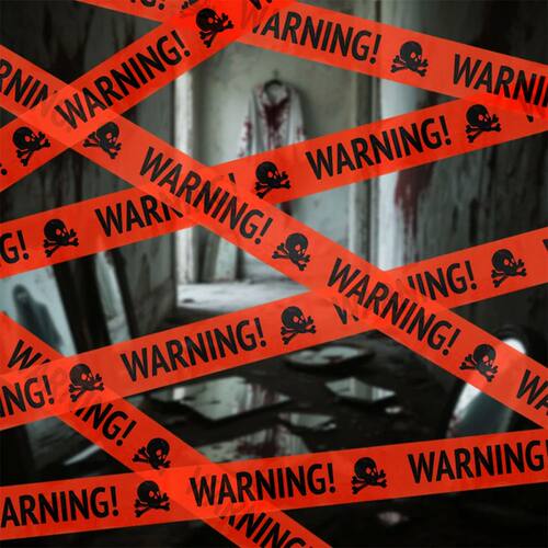 Runtowo 5M Halloween Warning Line Prop ,Happy Halloween Part