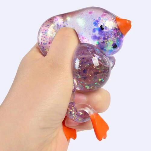 Squishy Glitter Duck Kids Fidget Toy Animal Sugar Stress Bal