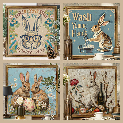 Easter Day Party Decorations Wooden Bunny Egg Photo Frame Lo